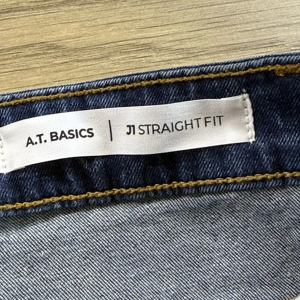 American Tall Jeans Men 34x36 AT Basics J1 Straight Fit Blue Denim Cotton